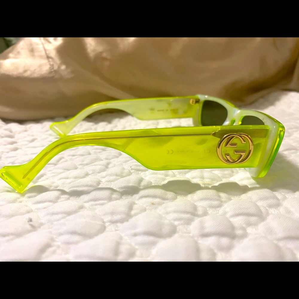 Neon Gucci Sunglasses Rectangular - image 5